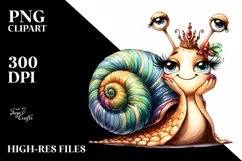 Whimsical Snail Portrait | Watercolor Clipart Product Image 3