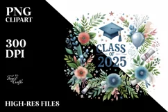 Class of 2025 Watercolor | Sublimation | Clipart Product Image 3