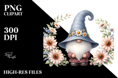 Gnome with Daisy Floral and Snapdragon PNG Product Image 2