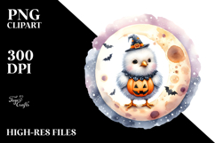 Washed Watercolor Halloween Chicken PNG Product Image 2