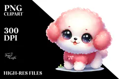 Happy Bichpoo Cartoon PNG Product Image 2