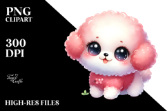Watercolor Cute Cartoon Bichpoo PNG Product Image 2