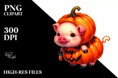 Cute Pig in Halloween Costume Sublimation Clipart Product Image 3
