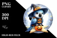 Cute Baby Macaw Halloween Star Digital Painting PNG Product Image 3