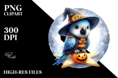Cute Baby Macaw Halloween Star Digital Painting PNG Product Image 2