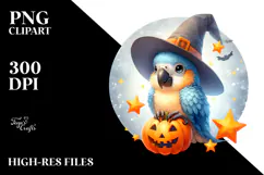 Digital Painting Halloween Macaw PNG Product Image 2