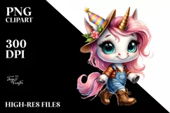 Baby Unicorn Party Clipart Product Image 1
