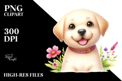 Happy Cartoon Labrador Retriever in Watercolor, PNG Product Image 2