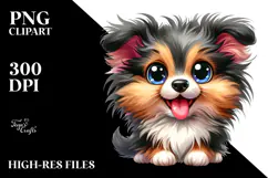 Happy Shetland Sheepdog, Vibrant PNG Product Image 2