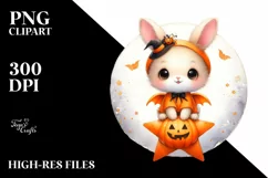 Digital Painting Halloween Bunny PNG Product Image 1