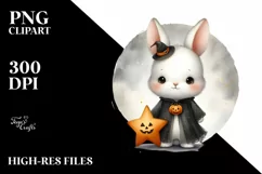 Digital Painting Halloween Bunny PNG Product Image 1