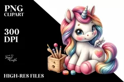 Baby Unicorn Woodworking Clipart Product Image 1