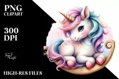 Cute Baby Unicorn Woodworking | Clipart Product Image 1