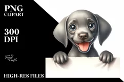 Funny Baby Weimaraner Watercolor Clipart Product Image 1