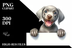 Funny Baby Weimaraner Watercolor Clipart Product Image 1