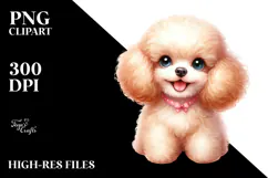 Watercolor Baby Poodle PNG Product Image 2