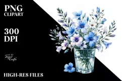Watercolor Filled Lobelia Clipart Product Image 3