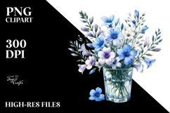 Watercolor Filled Lobelia Clipart Product Image 2