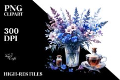 Watercolor Filled Lobelia Clipart Product Image 1