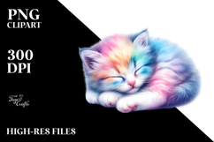 Vibrant Pastel Kitten Sleeping Product Image 2