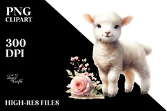 Cute Baby Lamb with Big Eyes PNG Product Image 2