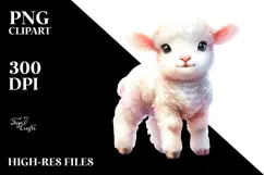 Cute Baby Lamb with Big Eyes PNG Product Image 2