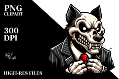 Animal Skull with Suit PNG Product Image 2