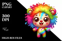 Crazy Baby Bear with Big Eyes | Sublimation | Clipart Product Image 1