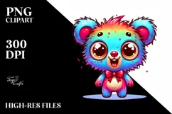Crazy Baby Bear with Big Eyes | Sublimation | Clipart Product Image 1