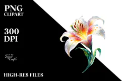 Lily with Watercolor Splash, Transparent PNG Product Image 2