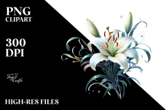 Lily with Watercolor Splash, Transparent PNG Product Image 2