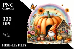 Colorful Gnome House and Rainbow | Sublimation | Clipart Product Image 3