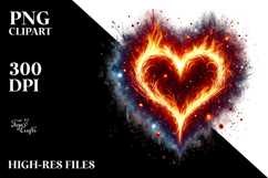 Fire Heart Abstract PNG Product Image 2