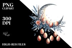 Pastel Watercolor Half Moon with Hanging Eggs PNG Product Image 2