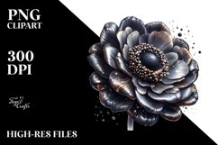 Detailed Glossy Anemone with Metallic Insertions | Clipart Product Image 3