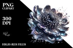 Detailed Glossy Anemone with Metallic Insertions | Clipart Product Image 3