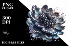 Shiny Metallic Watercolor Splash | Anemone Clipart Product Image 1