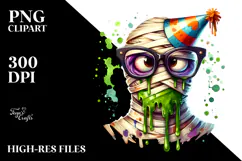 Funny Mummy with Party Hat PNG Product Image 2