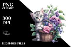 Detailed Gothic Baby Kitten with Sweet Pea Bouquet | Product Image 3