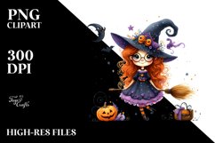 Funny Halloween Witch Clipart Product Image 3
