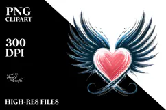 Simple Paintbrush Style Heart PNG Product Image 2