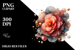 Abstract Glossy Begonia PNG Product Image 2