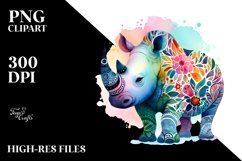 Whimsical Rhino Clipart Product Image 1