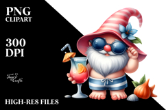 Whimsical Gnome in Beachwear, PNG Product Image 2