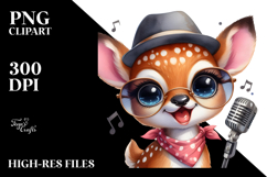 Energic Baby Deer with Hat and Sunglasses PNG Product Image 2