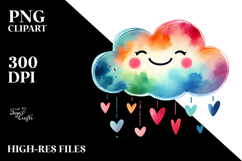 Washed Cloud with Hearts PNG Product Image 2