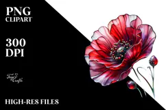 Poppy Watercolor, PNG Product Image 2
