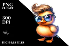 Baby Duck with Cool Haircut PNG Product Image 2
