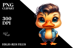Baby Duck with Cool Haircut PNG Product Image 2