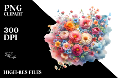 Colorful Flower Made of Spring Flowers PNG Product Image 2